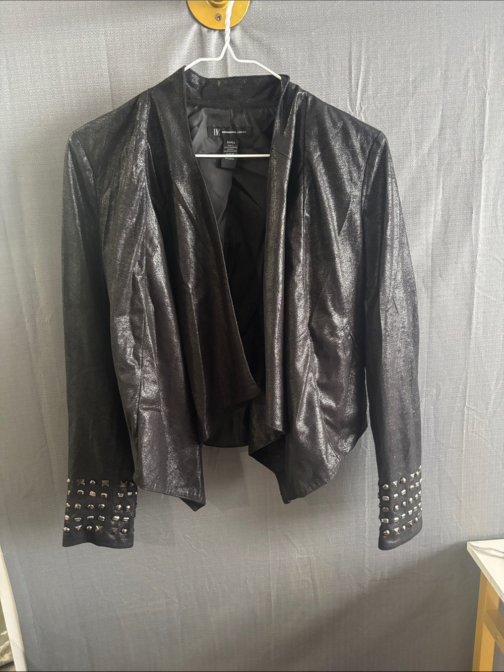 INC International Concepts Black Shimmer Blazer Jacket